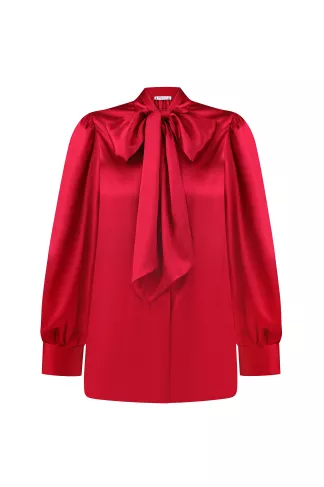 Bright silk blouse with Wels bow