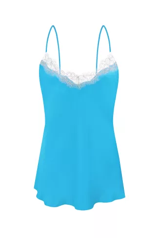 Silk tank top with Boskonia lace