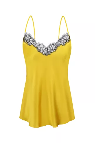 Silk tank top with Boskonia lace