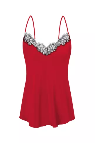 Silk tank top with Boskonia lace
