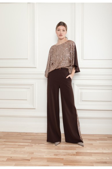 Sequined trousers with stripes Marley - photo