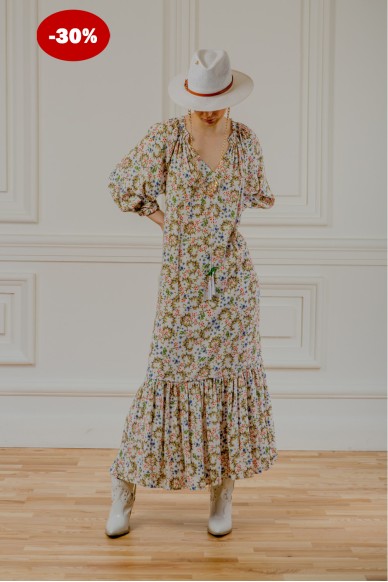 Maxi dress with floral print Hazer - photo