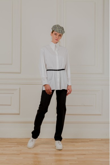 Charlotte blouse with pearl embroidered sleeves - photo