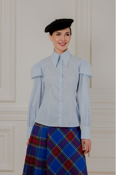 Блуза с фактурными рукавами Эстелла - фото