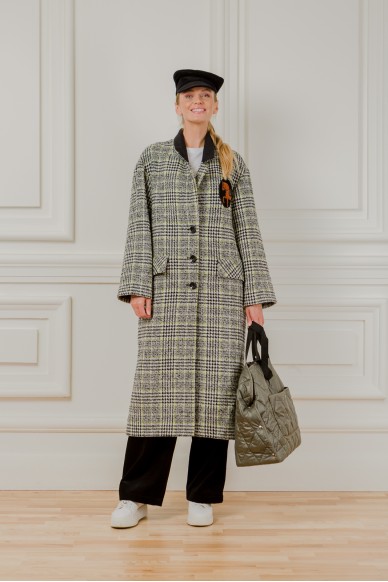 Твидовое пальто Элейн с эмблемой - фото