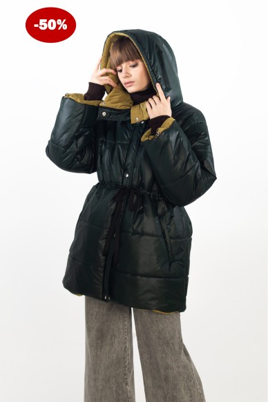 Double-side hooded down jacket Sintiya