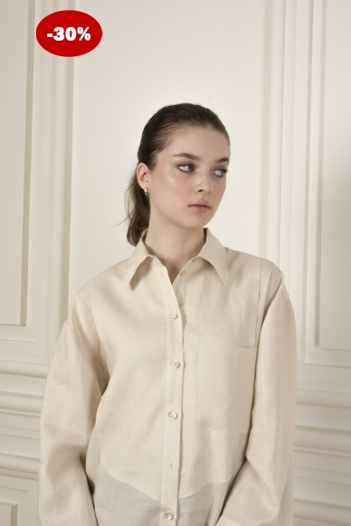 Eveling linen shirt with pocket - photo
