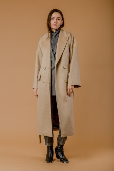 Belted camel wool coat Alonso - фото