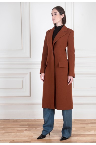 Базовое пальто из двойного шерстяного крепа
