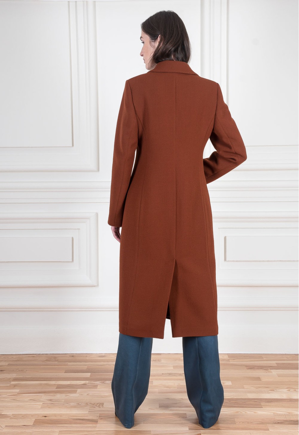 Базовое пальто из двойного шерстяного крепа - фото 6