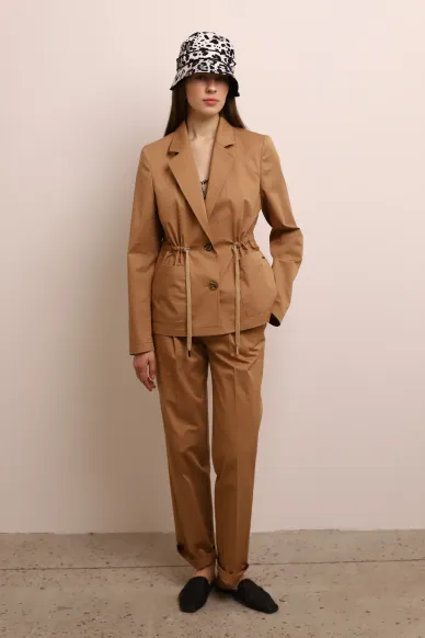 Cotton beige jacket with drawstrings at the waist Tibi - photo