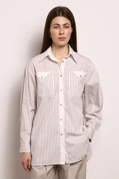 Cotton striped shirt Amber - photo