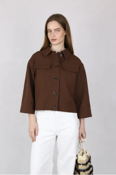 Chocolate Cotton Spring Jacket Gerda - photo