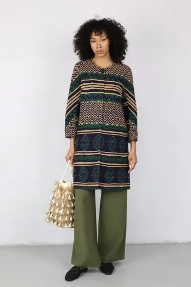 Літнє жаккардове пальто з етнічним візерунком Брунела - фото