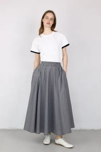 Картата спідниця сонце-кльош з бавовни Хезер - фото