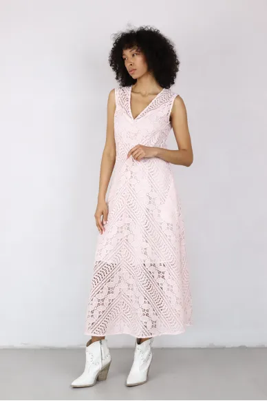 Элегантное платье миди из ажурного кружева Селеста - фото