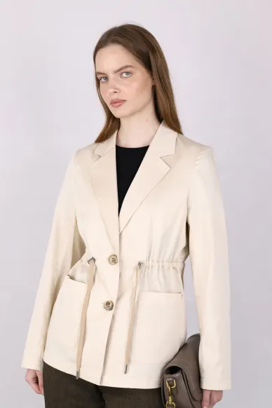 Cotton beige jacket with drawstrings at the waist Tibi - photo