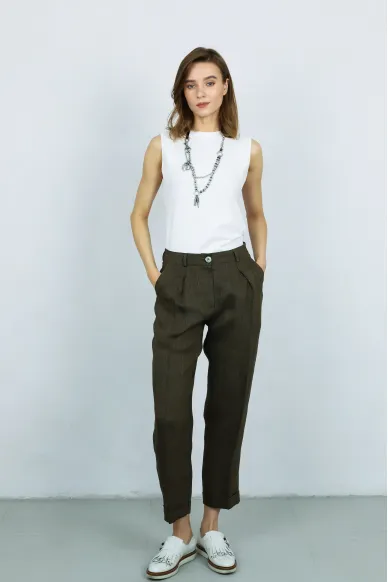 Straight-cut linen trousers Santiago - photo