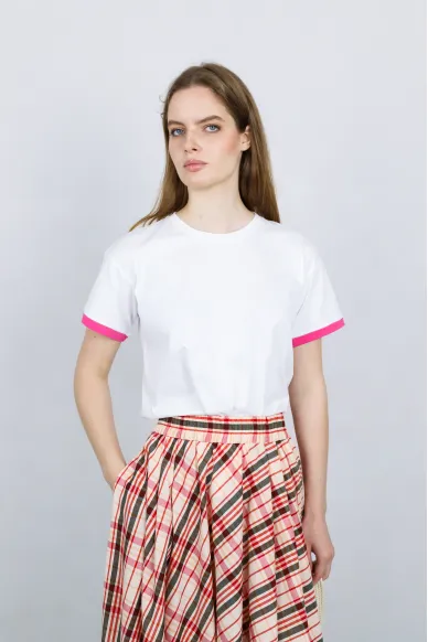 Basic Cotton T-shirt with contrast trim Elein - photo