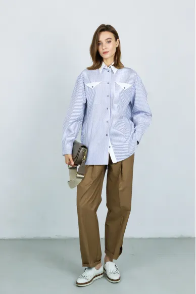 Cotton striped shirt Amber - photo
