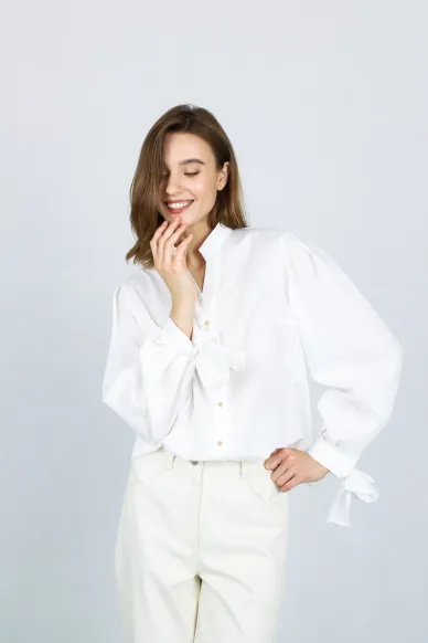 Batiste blouse with bows Harriet - photo