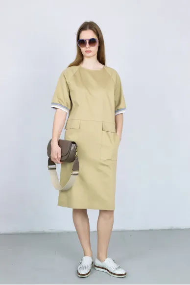 Karen Midi Cotton Safari Dress - photo