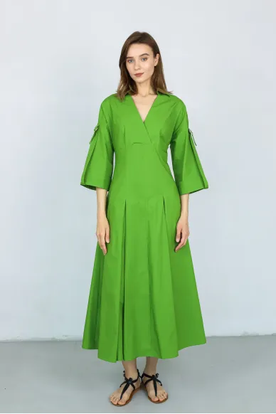 Flared midi dress in a vibrant shade Guera - photo