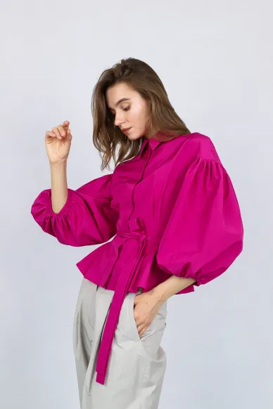  Taffetta blouse with voluminous sleeves Guera - photo