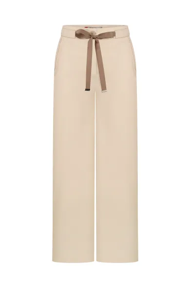 Flavia sand-colored cotton wide-leg pants - photo