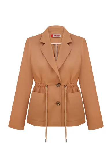 Cotton beige jacket with drawstrings at the waist Tibi - photo