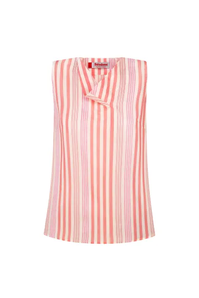 Silk Pink Striped Top Keisey  - photo