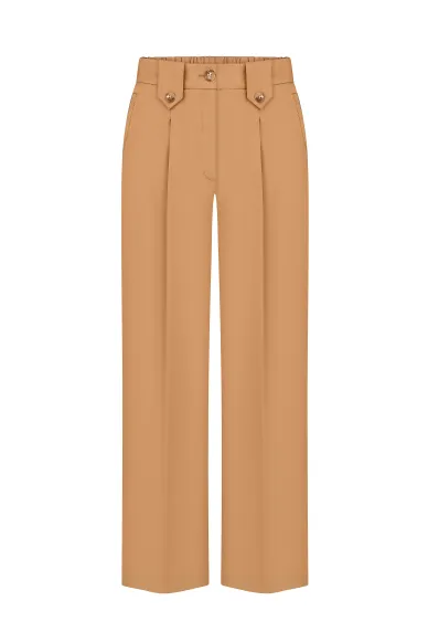 Cotton beige trousers with pleats at the waist Tibi - photo