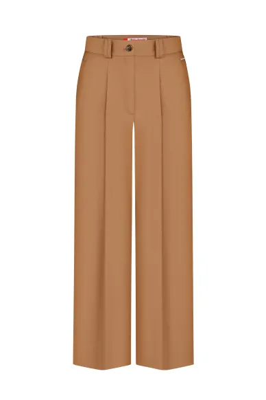 Kelly straight-leg cotton sand trousers - photo