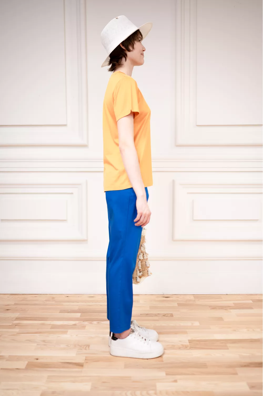 Boni mustard viscose straight-cut T-shirt - photo 7