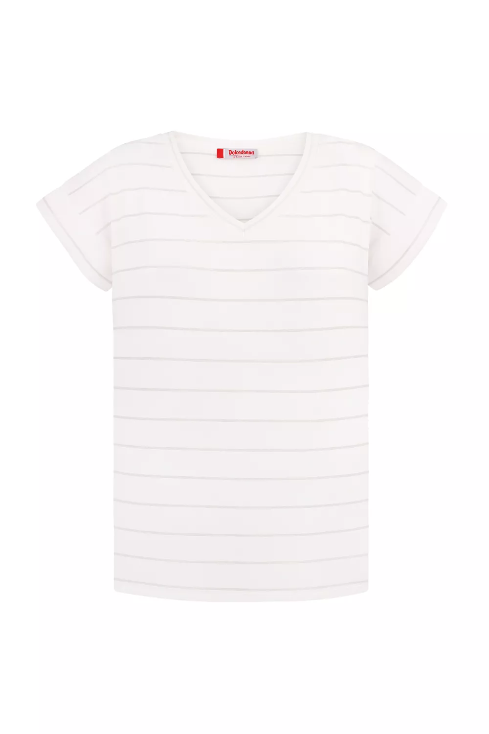 Lassie white and silver striped viscose T-shirt - photo 6