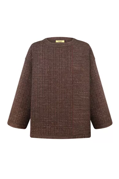 Вовняний светр темно-коричневого кольору Еністон - фото