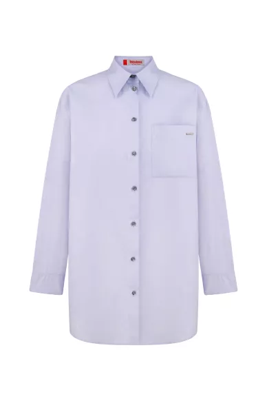 Бавовняна класична сорочка чоловічого покрою блакитного кольору Колман - фото