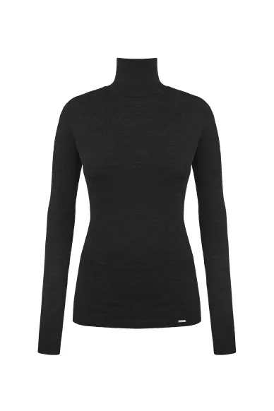 Чорний гольф з вовни молодого ягняти Франческа - фото