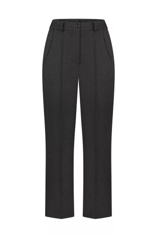 Rimel cropped tapered pants in black and gray