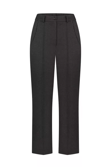 Укороченные зауженные брюки черно-серого цвета Римела - фото