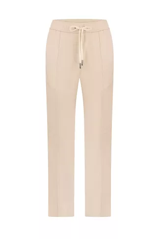 Viscose milky slim trousers with elastic in a sporty style Jersey