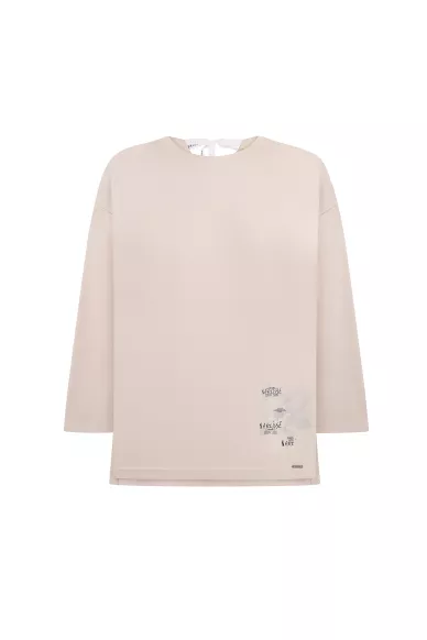 Вискозная светло-серая кофта свободного кроя с завязками на спине Колман - фото