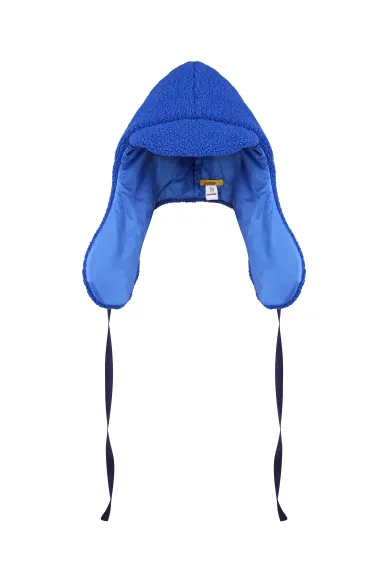 Шерстяная шапка-ушанка цвета электрик Кени - фото