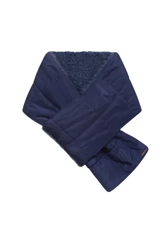 Вовняний двосторонній шарф синього кольору Кені