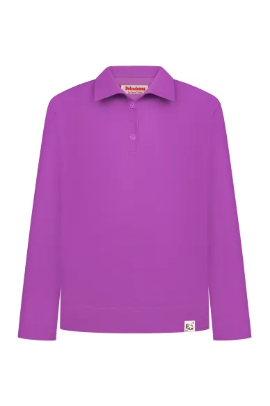 Віскозне поло на гудзиках кольору фуксія Бадді - фото