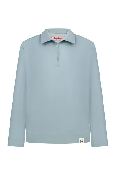 Віскозне поло на гудзиках бірюзового кольору Бадді - фото