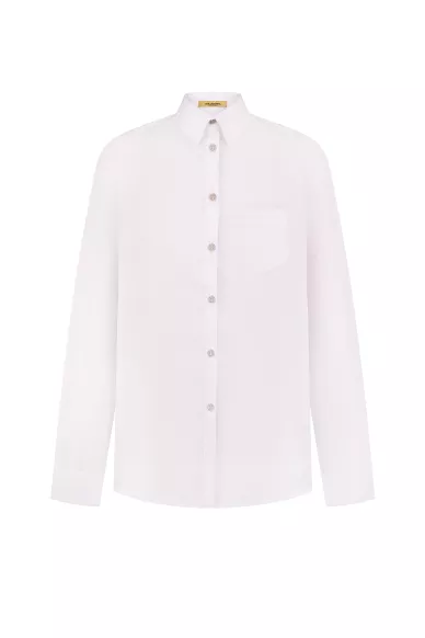 Бавовняна класична сорочка білого кольору Гвен - фото