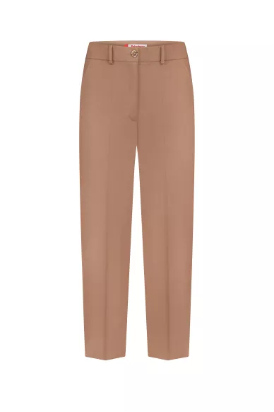 Хлопковые классические брюки со стрелкой в ​​бежевом цвете Арти - фото