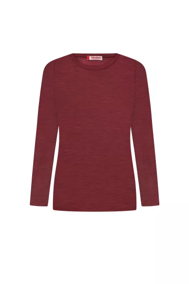 Вовняний лонгслів бордового кольору Каміль - фото