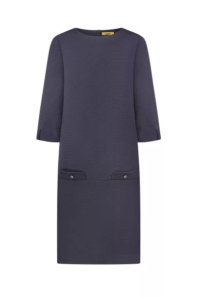 Коротка сукня вільного крою синього кольору Декора - фото